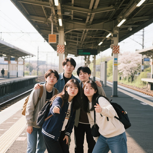 春風のホームで