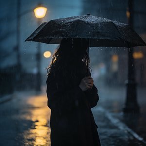 雨中独行的落寞