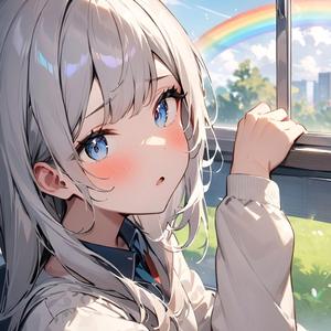 虹色の光に包まれて