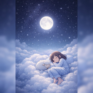 満月の雲で、おやすみ。心地よい夢の中へ。