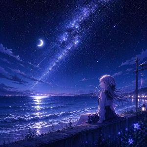 凉风穿过黑夜吹向已远的大海春天过去人望着星群等待未归的人每一颗星都像你在眨眼可望来望去只有风与海