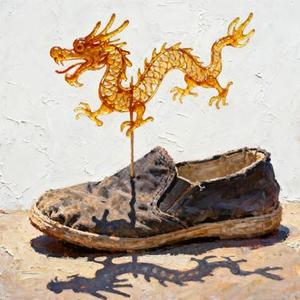 儿时骑父肩上看
