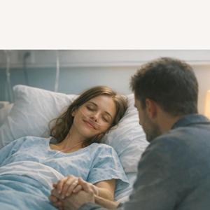 He let her hand go...