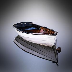 Chill and Feel Calm with Rowing Boat in Lake Sound