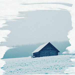 冬日的松木小屋