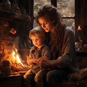 Sueños En La Luz Del Fuego Del Bebé