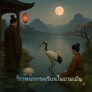เงานกกระเรียนเหนือผืนน้ำ