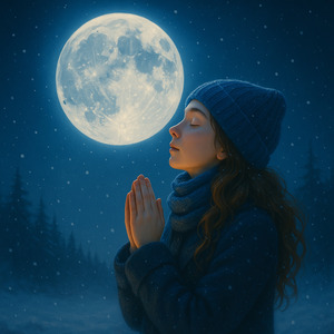 冬の月に誓う願い