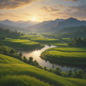 Pemandangan Sawah Pedesaan