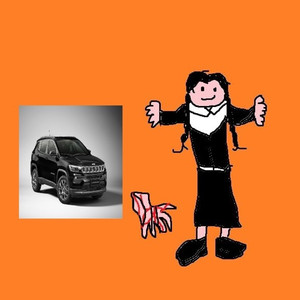 wandinha no banco do jeep preto