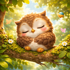 Sleepy Owl in Daylight