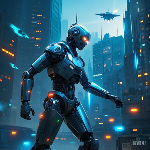 科技感低空机器人AI