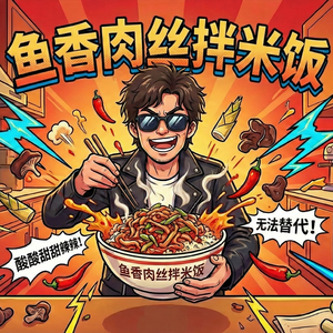 鱼香肉丝拌米饭