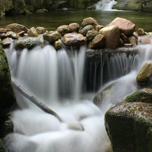 Waterfall Down the Mountain After Rain Storm