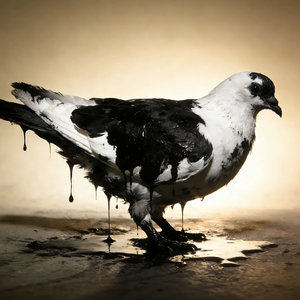 被染黑的白鸽