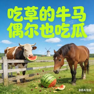 吃草的牛马们也爱吃瓜