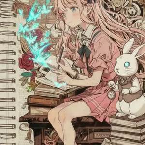 空を泳ぐ青い蝶  ― 紙上のワンダーランド ― by 夜間猫