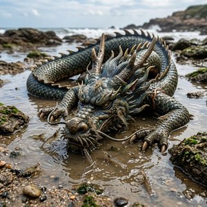 龍困淺灘遭蝦戲（女）