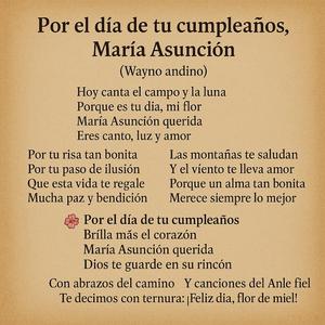 Por el día de tu cumpleaños, María Asunción (Wayno andino)