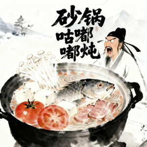 砂锅咕嘟咕嘟炖