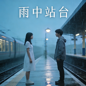 雨中站台