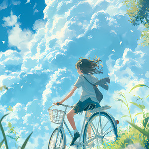 帰り道を走る自転車