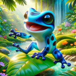 Bouncy Blue, the blue poison dart Frog (Dendrobates azureus) Song for Kids [Educational]