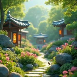 한국 전통 정원에서의 하루 – 피아노와 함께하는 치유