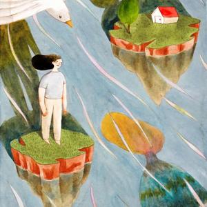 你轻踩雨声款步而来，我见飞鸟含泪吻别长空。