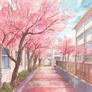 さくら色の通学路