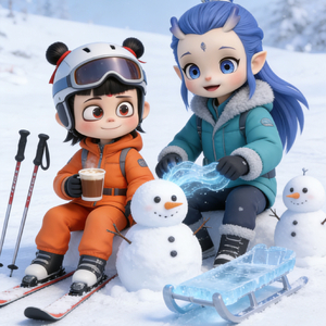 哪吒敖丙冬日堆雪人-第21集