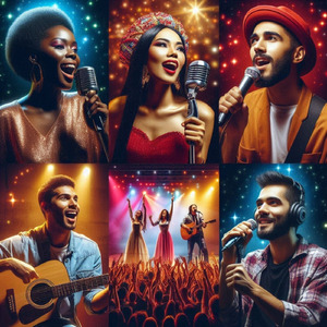 Silhouettes Between Streetlights