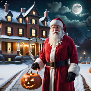 サンタとジャックオーランタンのクリスマス