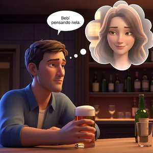 Bebi pensando nela