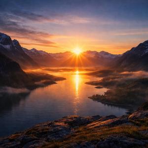 Rising Light Bejond the Fjords