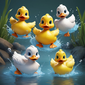 Five little ducks go quack, quack, quack