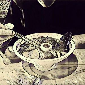 我面没吃完 筷子就燃起火焰