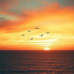 朝焼けに揺れる蜘蛛の糸