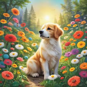 민들레와 아기 강아지