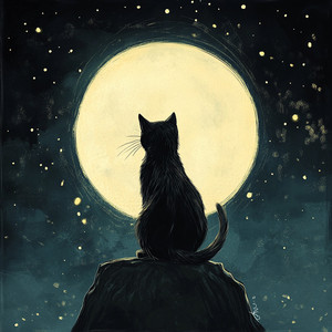 Chat Noir au Clair de Lune