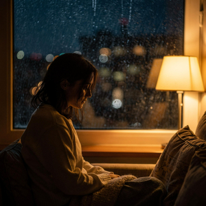 雨の窓辺 深夜