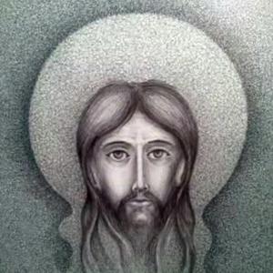 A mí — crucificado.