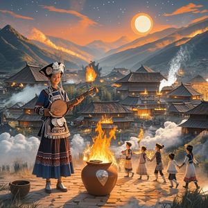 火把照亮的山寨