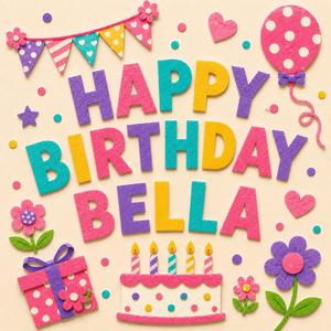 Happy Birthday Bella Stars and Flowers (Pop rap)