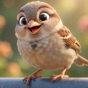 A Sparrow Hops With Delight
