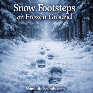 Footsteps on Snow Covered Forest Trail