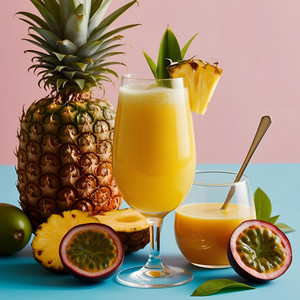 トロピカルジュースを飲みながら