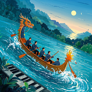 龙舟疾驰