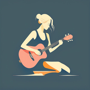 Guitarra Bajo El Cielo Tranquilo