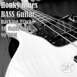 Honky Blues Bass Guitar Backing Track in B Major 90 BPM